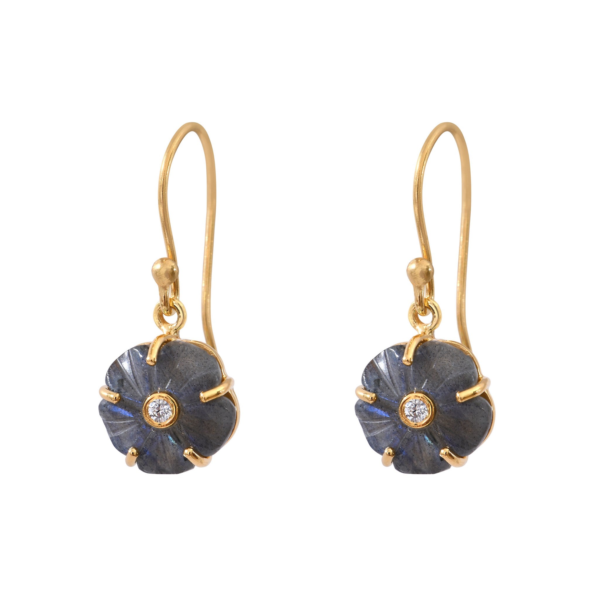 Leticia Ponti Iris boucles d'oreilles péridot plaqué or