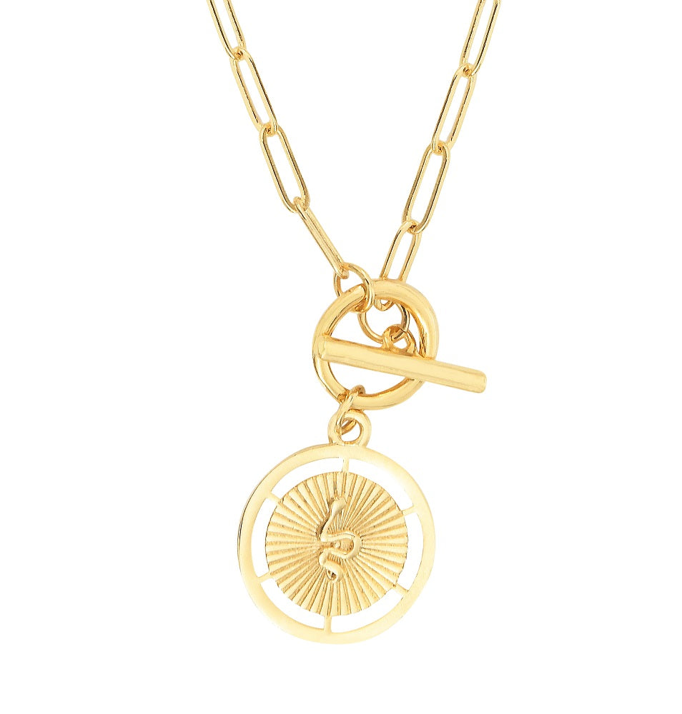 Leticia Ponti Serpent collier chaîne rectangulaire 42 cm or