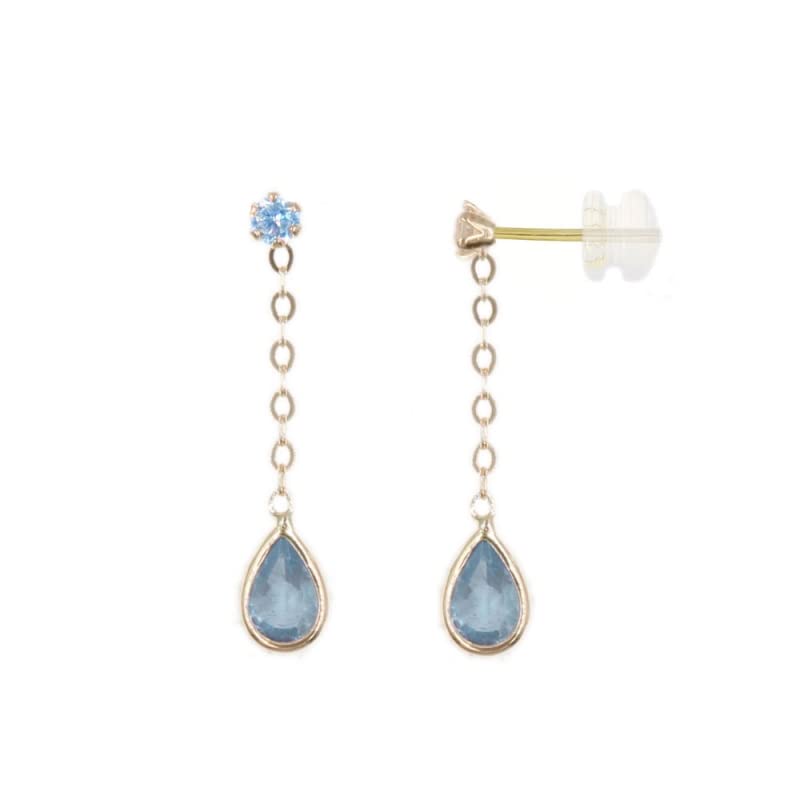 L'Atelier d'Azur Boucles Topaze Bleue Or Jaune Pendantes