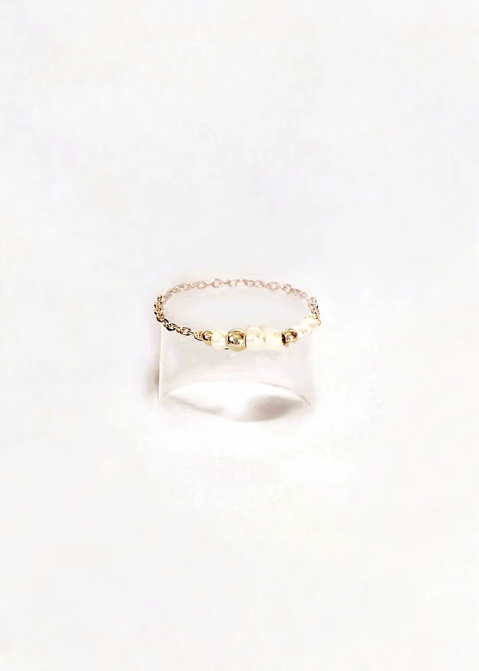 Ô PLUM Gina bague perles plaqué or réglable
