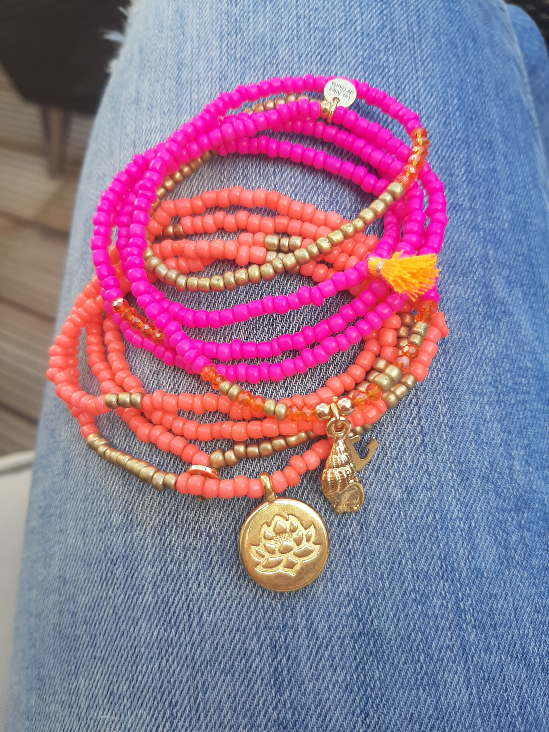 Les Ailes de Gloria XXL Fish Purple bracelet multirangs violet