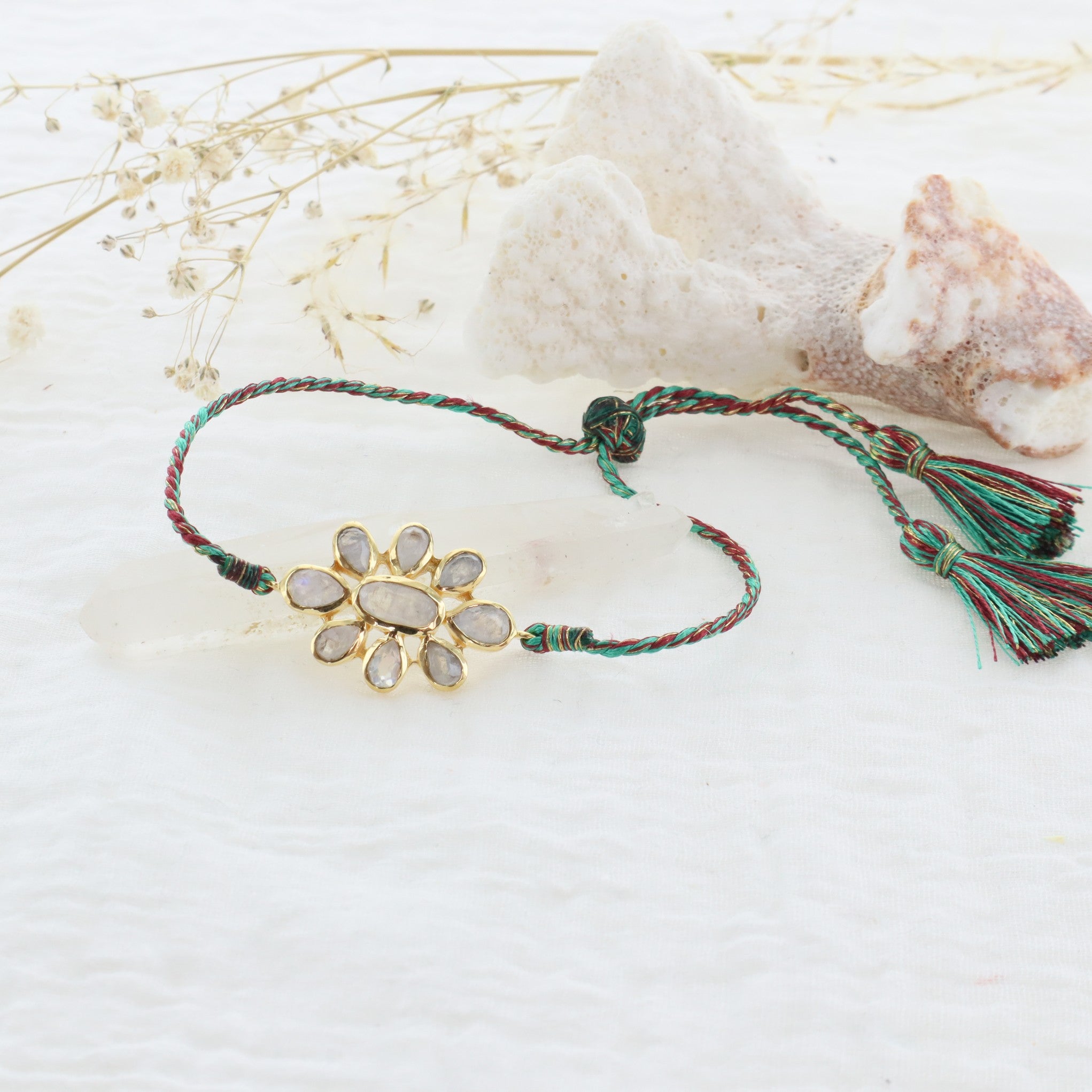 Leticia Ponti Lily bracelet cordon Multi-pierres plaqué or