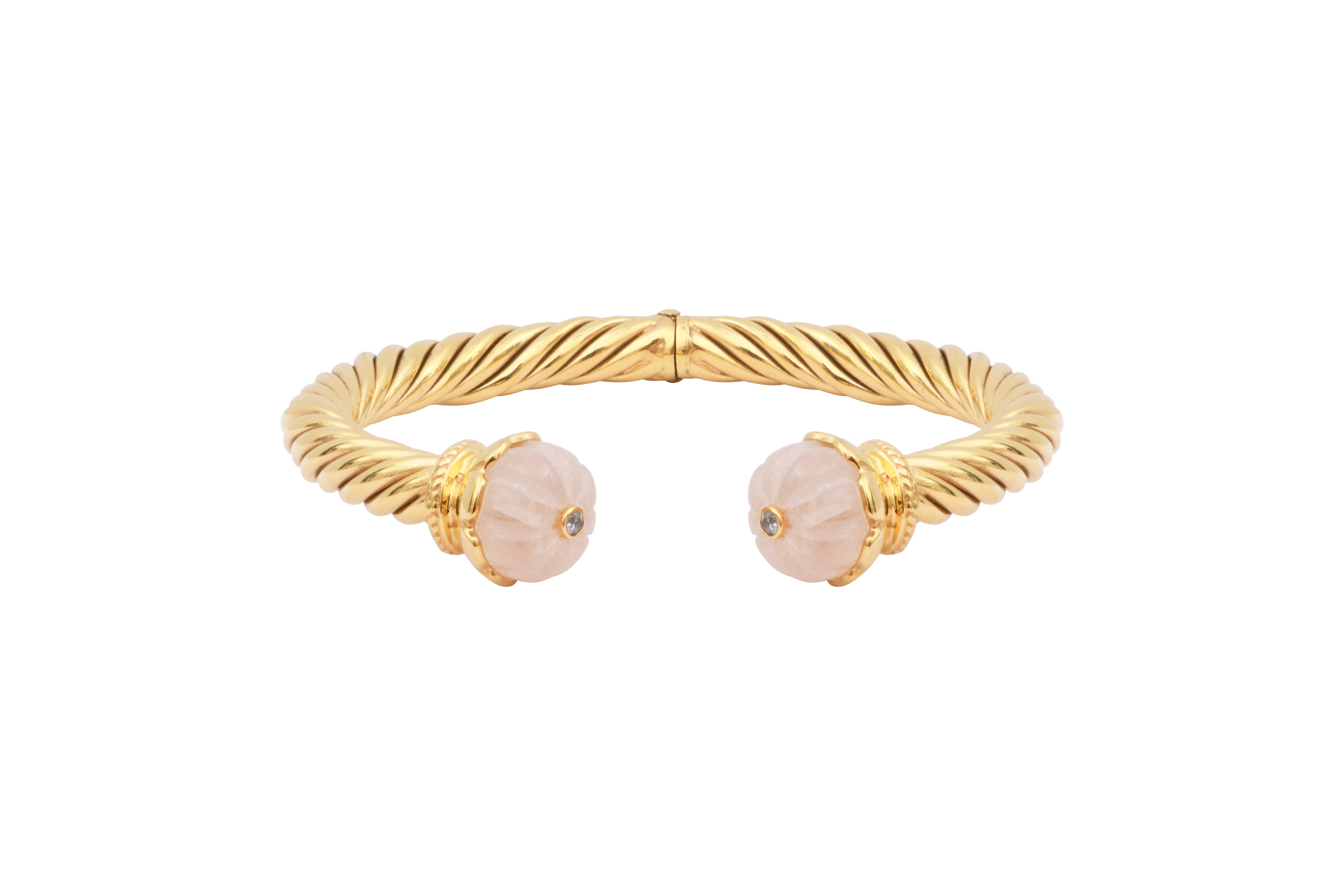 Leticia Ponti Odelia bracelet torsadé aventurine plaqué or