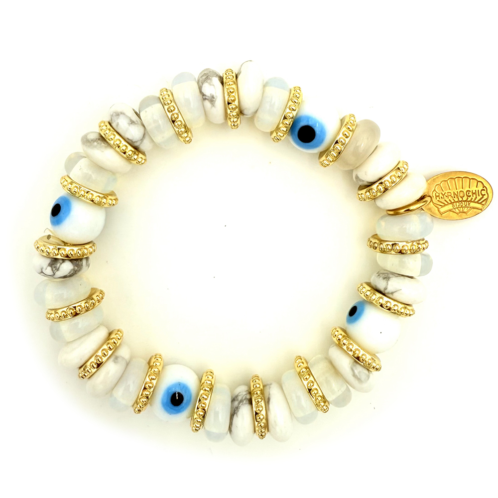 Hypnochic Mahi bracelet pierres naturelles œil nazar