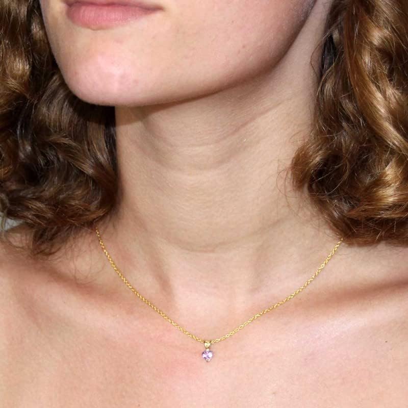 L'Atelier d'Azur collier or jaune améthyste coeur femme