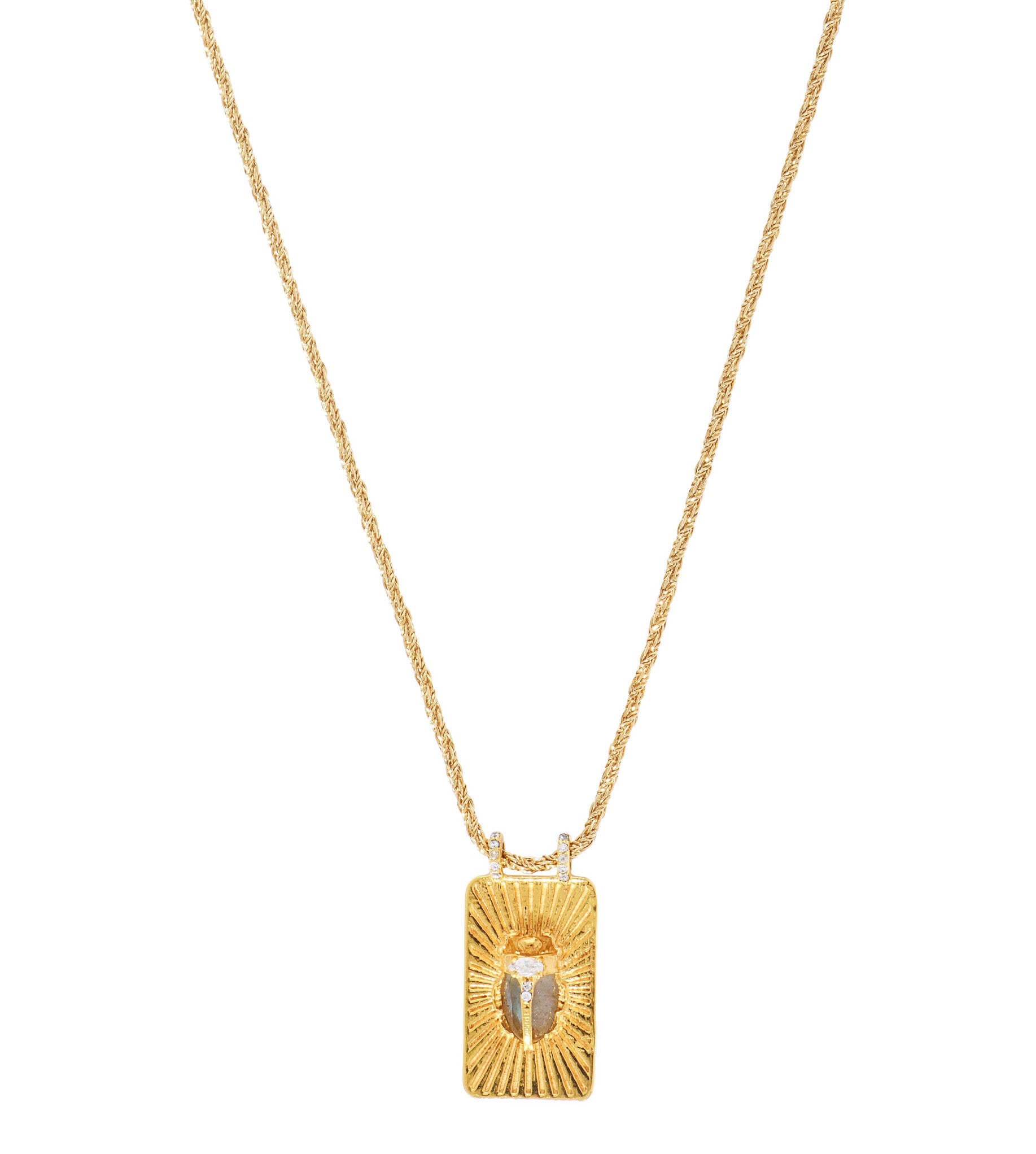 Leticia Ponti Scarabée porte bonheur collier malachite 40 cm