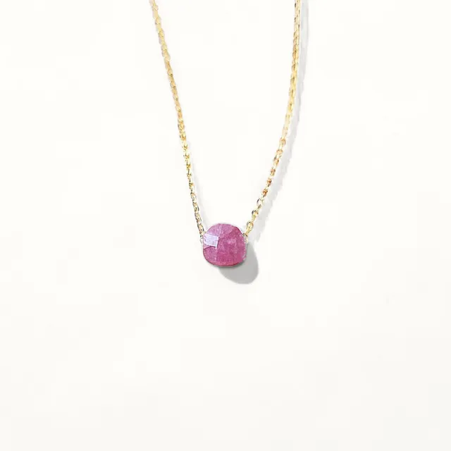 Ô PLUM Colliers CHARLIE Rubis d'Inde collier plaqué or 42cm