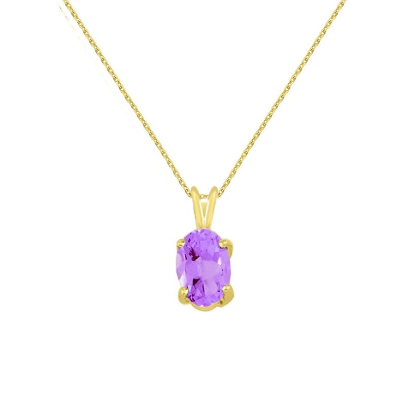 L'Atelier d'Azur pendentif or jaune améthyste ovale chaîne offerte