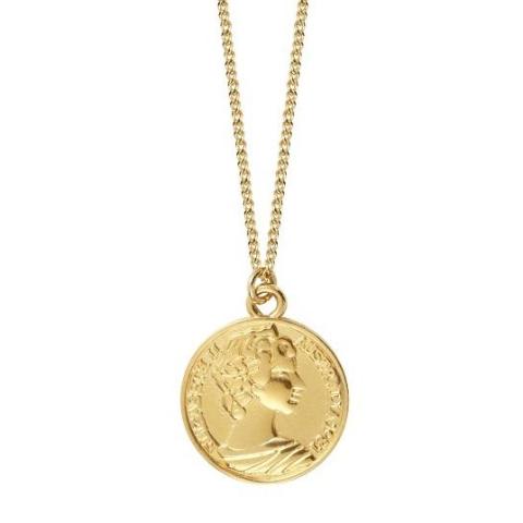 Leticia Ponti Elisabeth Coins collier médaille or 40 cm
