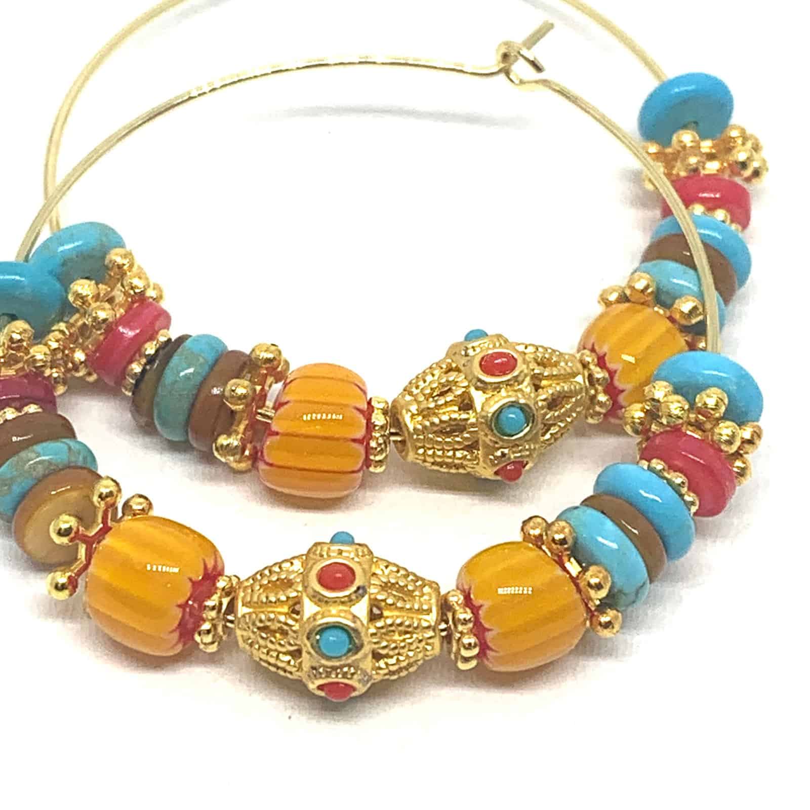 Hypnochic Lina boucles d'oreilles créoles multi-couleurs 4 cm