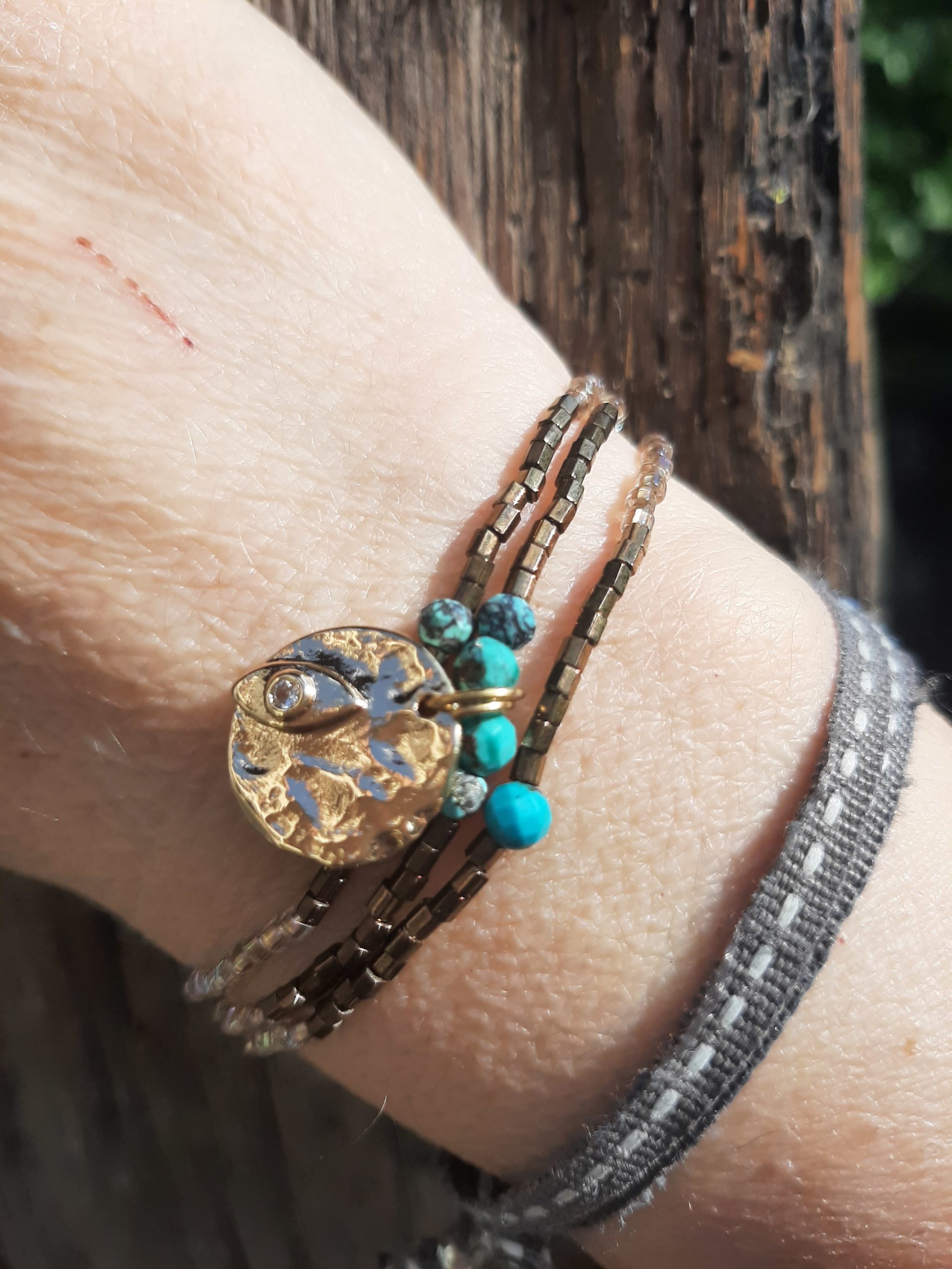 Les Ailes de Gloria Earth bracelet multirangs femme