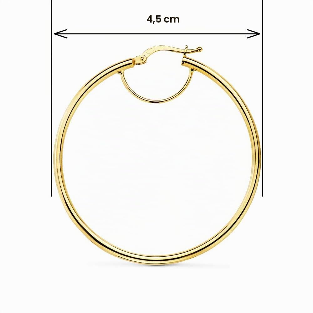 L'Atelier d'Azur Créoles Renforcées Or Jaune 4,5 cm Boucles 9 carats