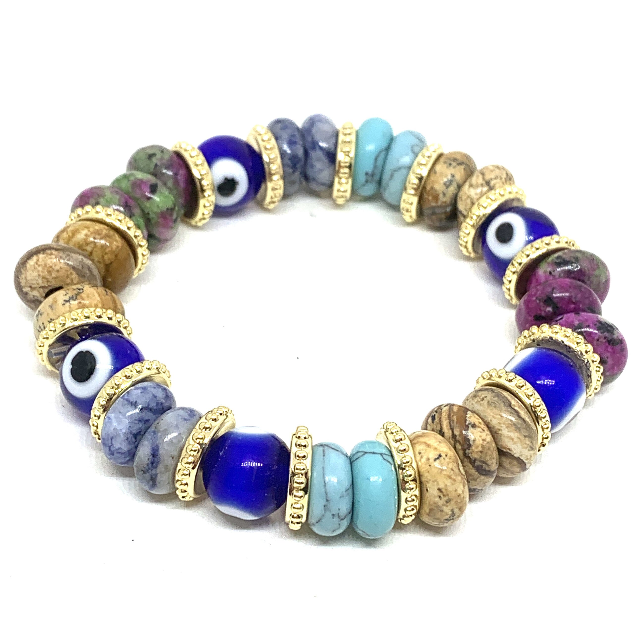 Hypnochic Mahi Eyes bracelet pierres naturelles multicolore