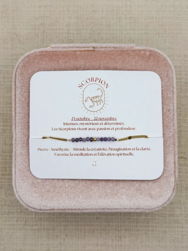 Pachanana Zodiac bracelet astro pierre signe femme