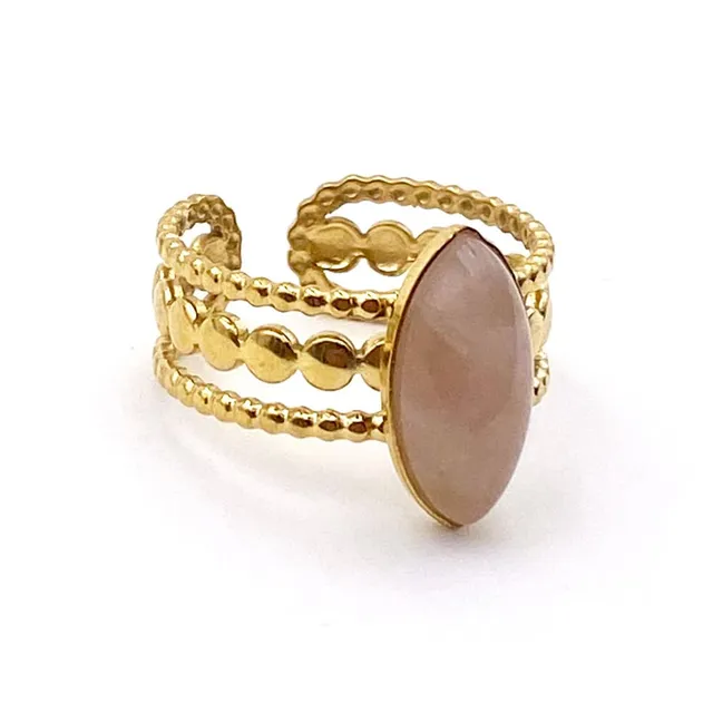 HYPNOCHIC Nina bague acier inoxydable pierre femme