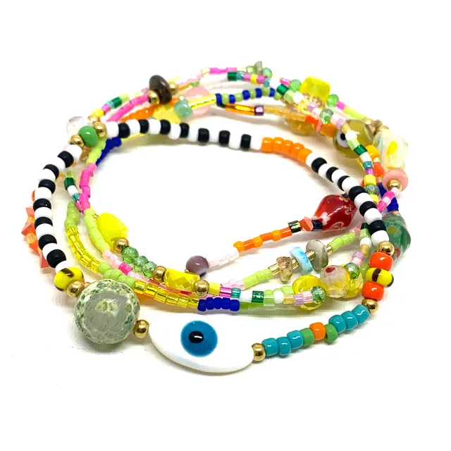 HYPNOCHIC Vamos bracelet multi-rangs élastique multicolore