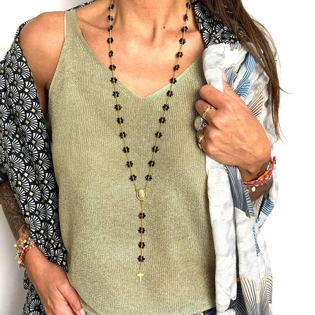 HYPNOCHIC ALANI collier chapelet croix 104 cm