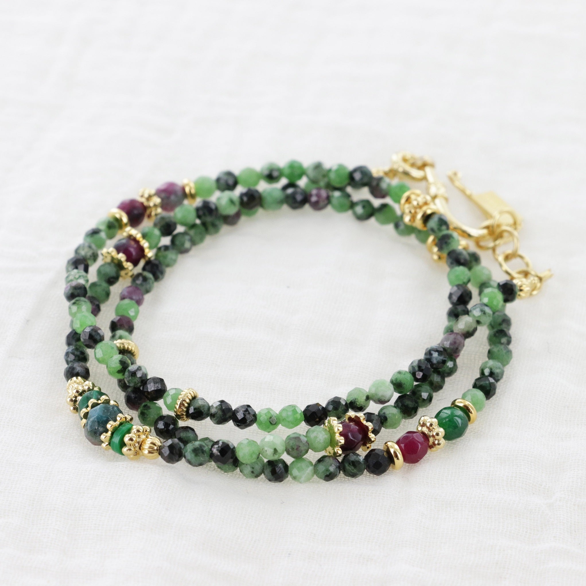 Leticia Ponti Amaia bracelet 3 tours grenat