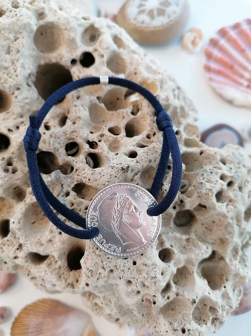 Le P'tit Franc Turin bracelet 10 francs cordon stretch réglable