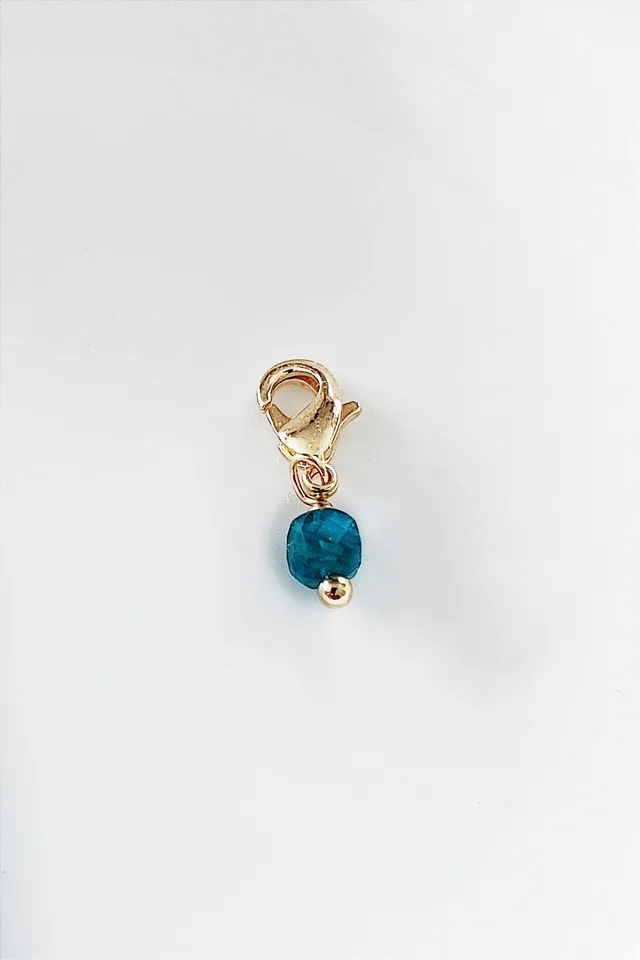 Ô PLUM Cube breloque apatite plaqué or pour collier