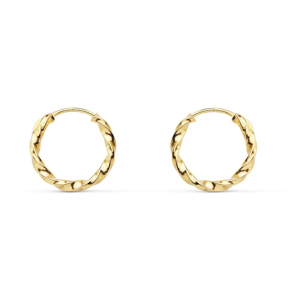L'Atelier d'Azur Créoles Or Jaune Torsadées boucles d'oreilles 1,2 cm