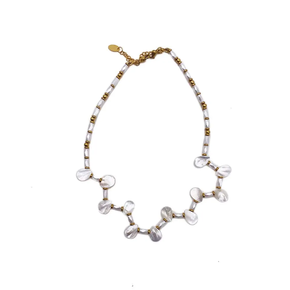 Hypnochic Goutte Nacre collier pendentif blanc