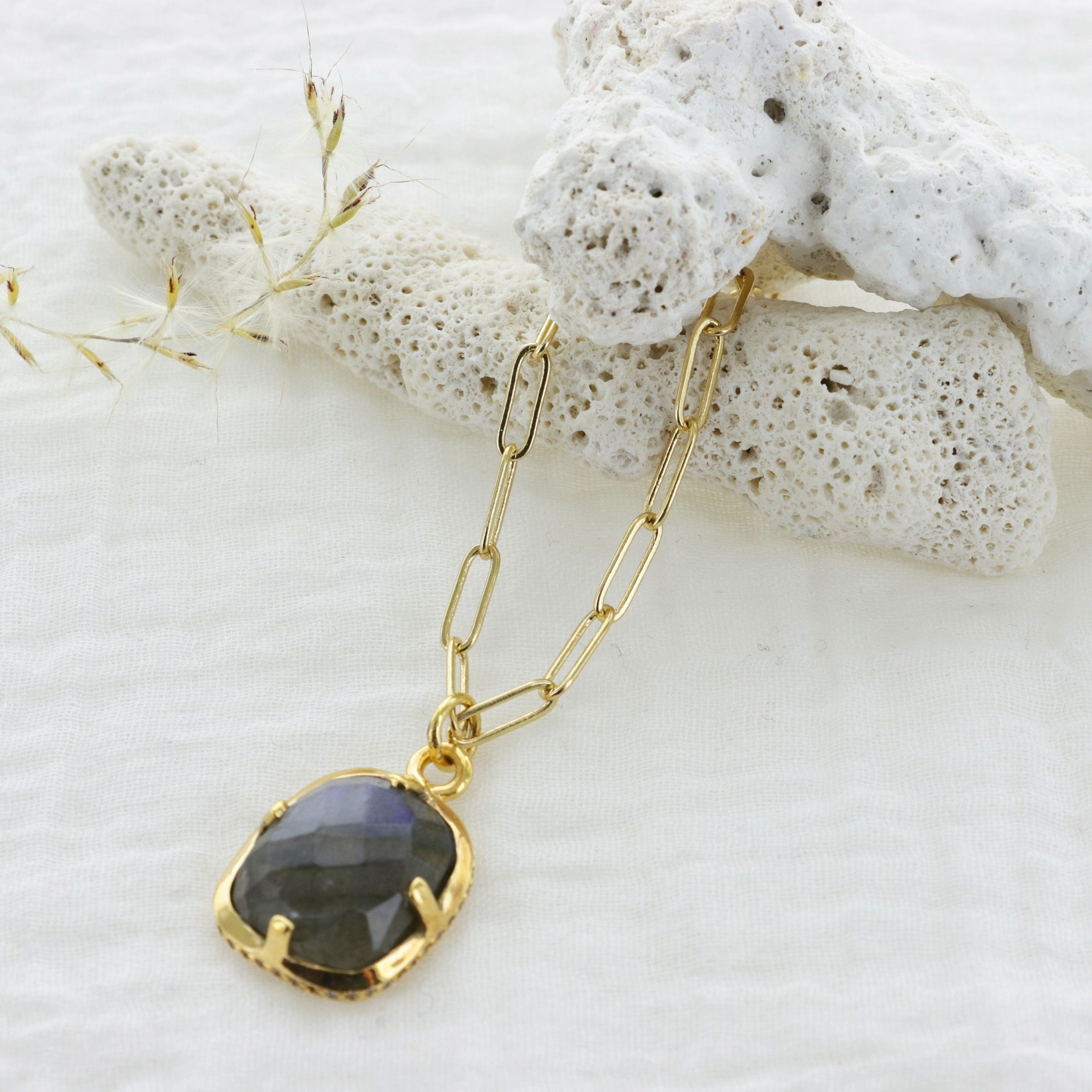 Leticia Ponti Colliers Albertine collier labradorite 42 cm