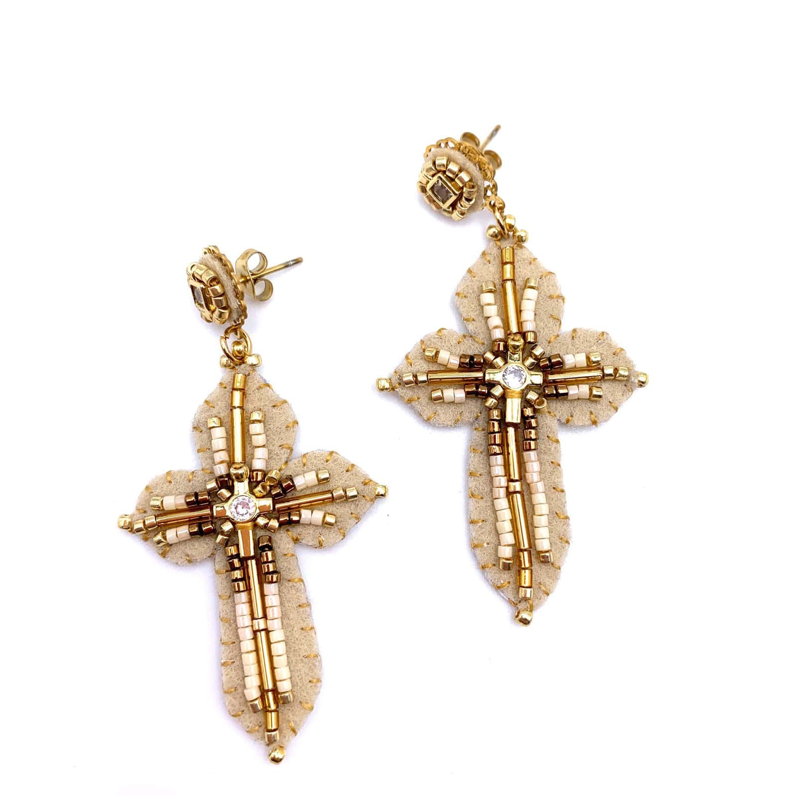 Hypnochic Marta boucles d'oreilles croix feutrine grand modèle