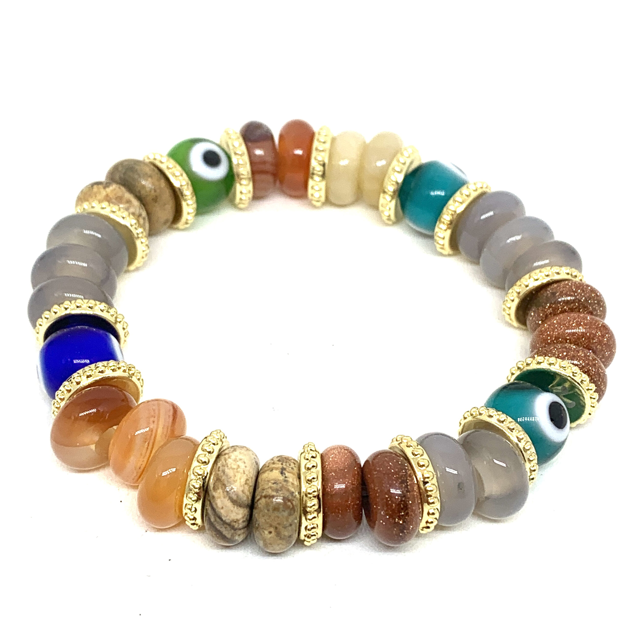 Hypnochic Mahi Eyes bracelet pierres naturelles multicolore