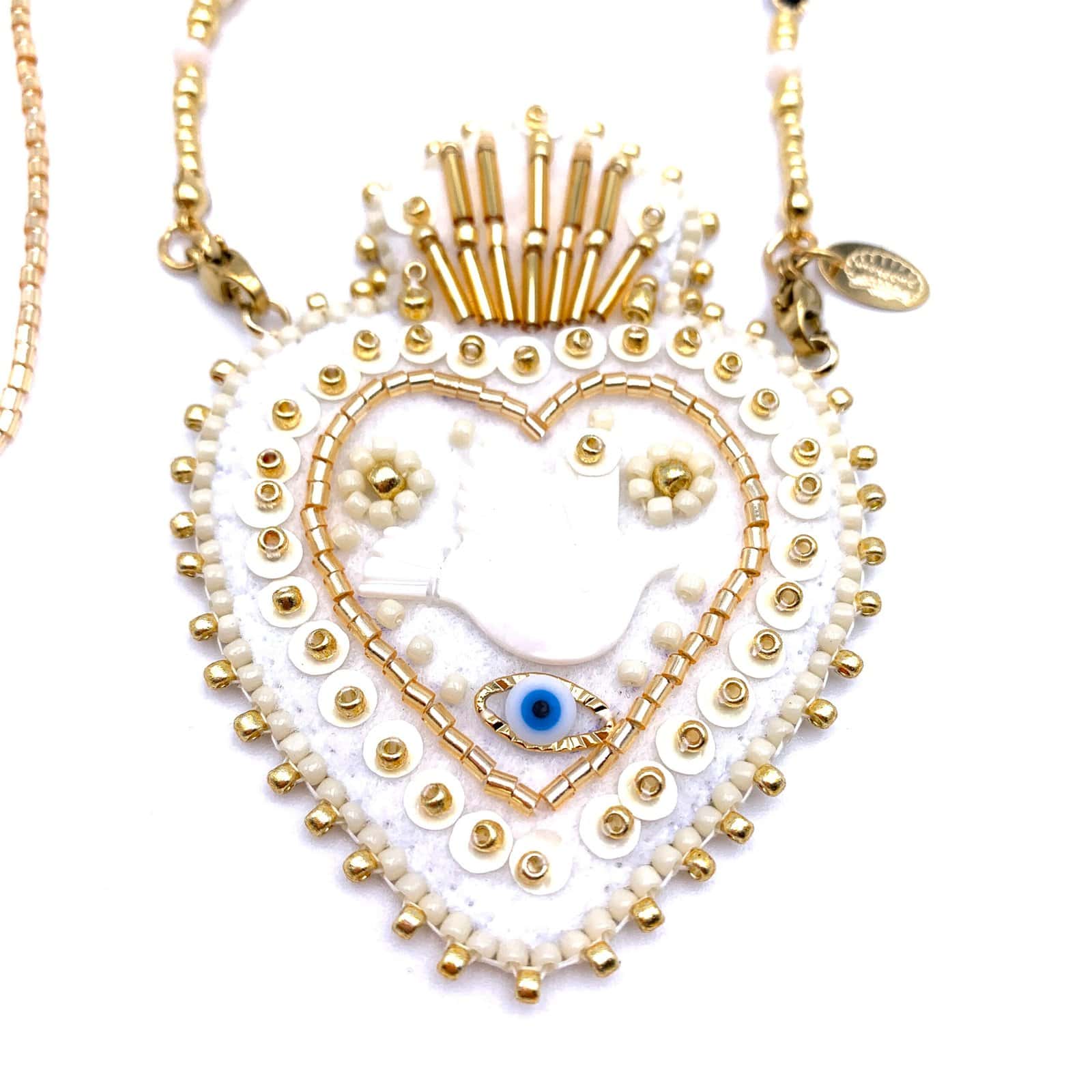 Hypnochic Greta sautoir Ex Voto pendentif feutre perles