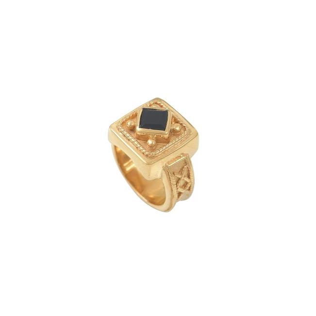 Leticia Ponti Costanza bague lapis-lazuli taille 54 plaqué or