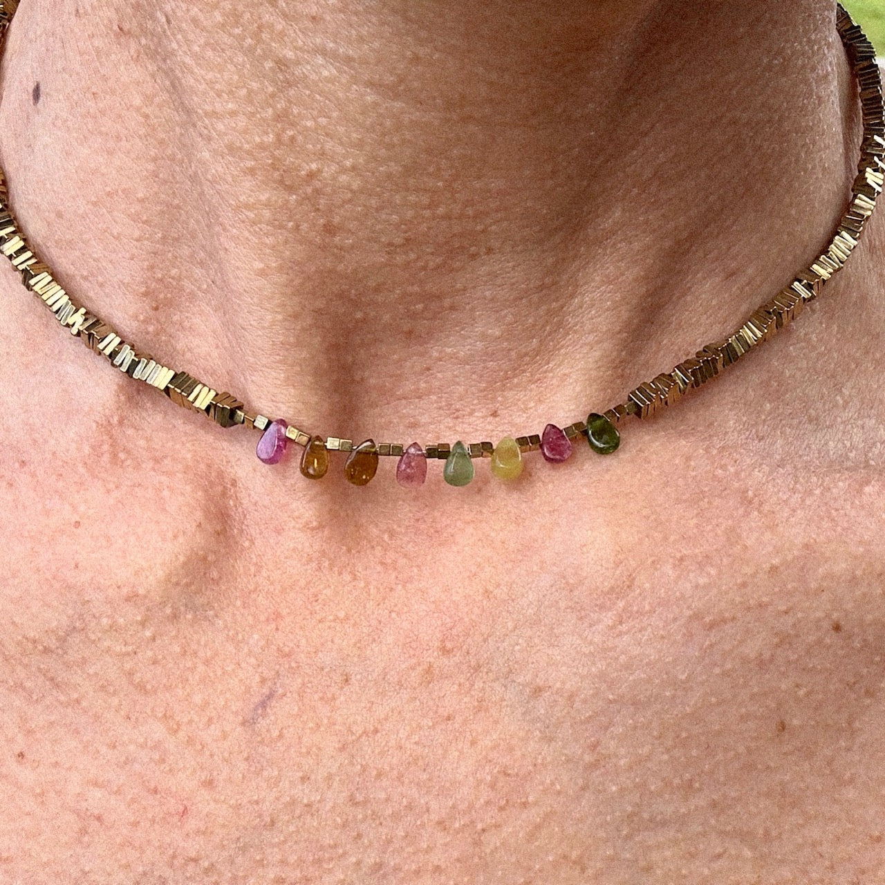 MAD SO CREATION Aimé collier hématite tourmaline 37 cm