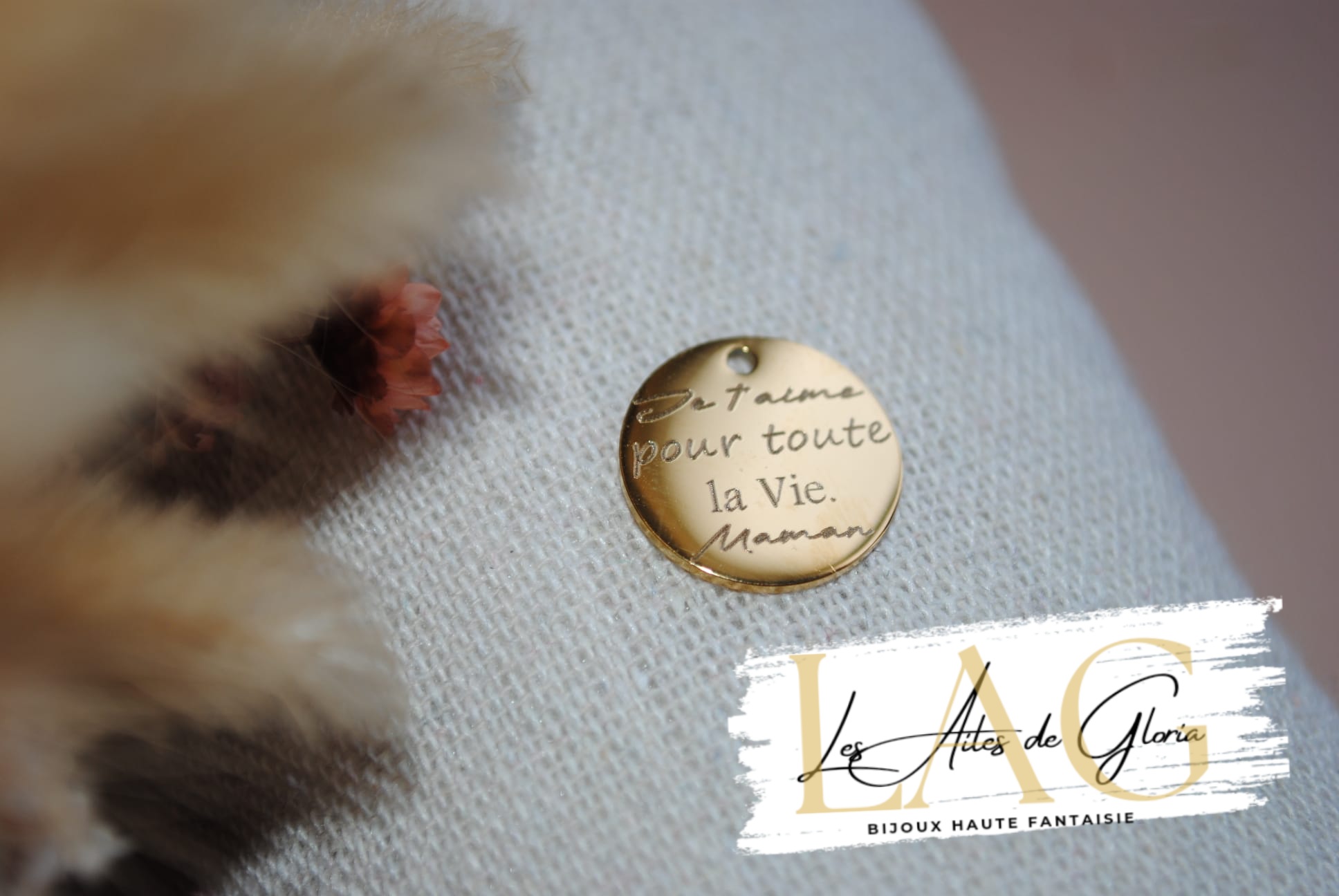 Les Ailes de Gloria Broches Je T’Aime Maman broche dorée