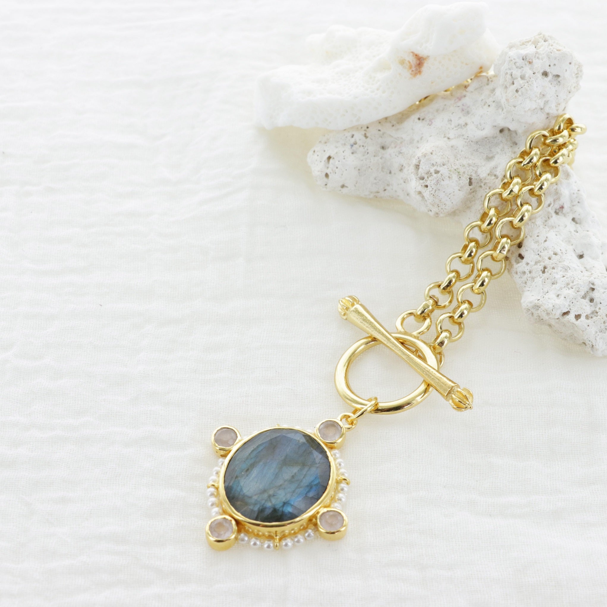 Leticia Ponti Joséphine XL collier calcédoine aqua