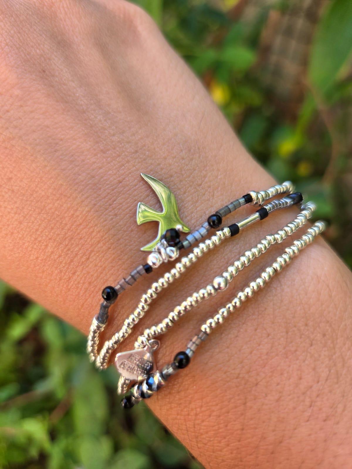 Les Ailes de Gloria Multirangs New Life Silver bracelet argenté