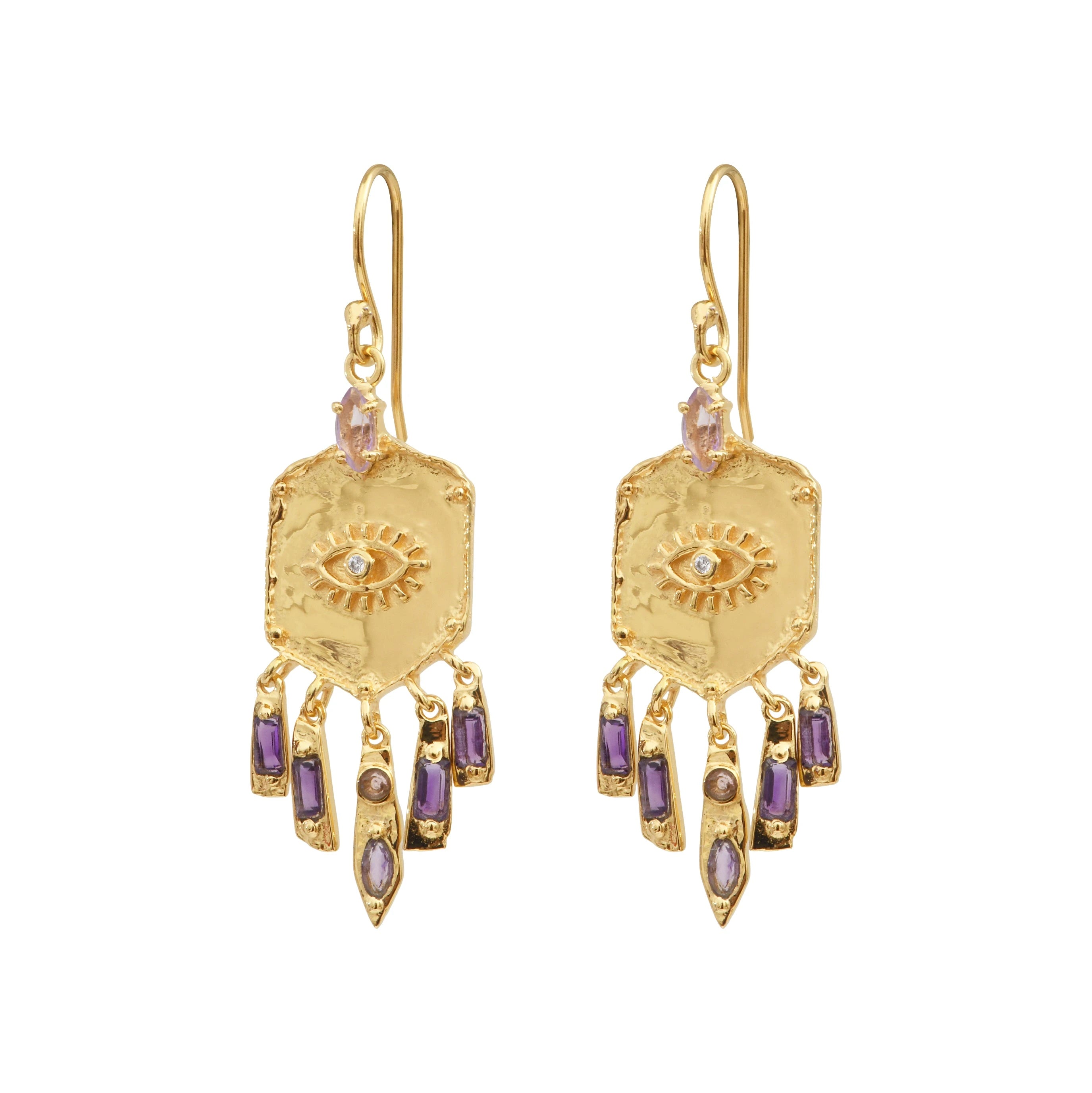 Leticia Ponti Œil Pampille boucles d'oreilles améthyste