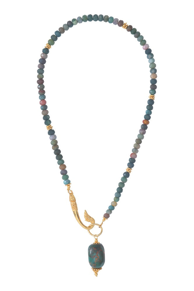 Leticia Ponti Amaia Griffe collier jaspe plaqué or 45 cm