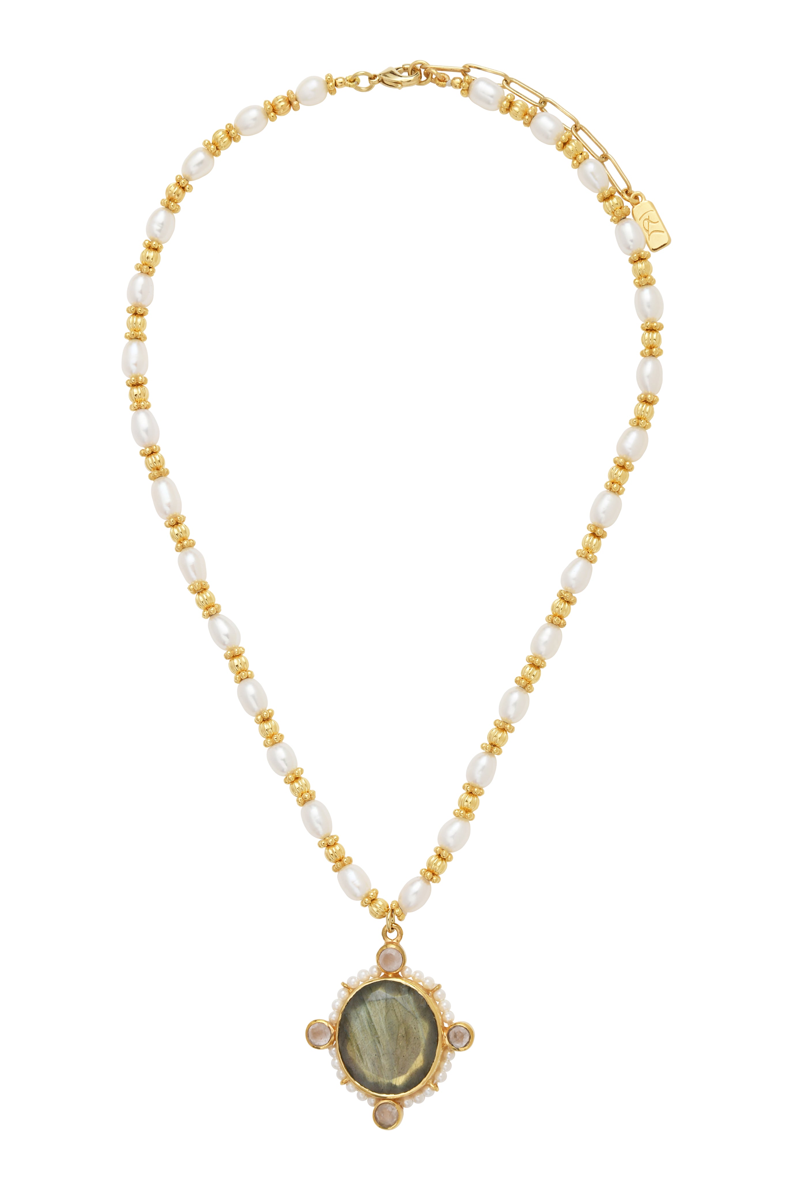 Leticia Ponti Joséphine XL collier labradorite perle 40 cm