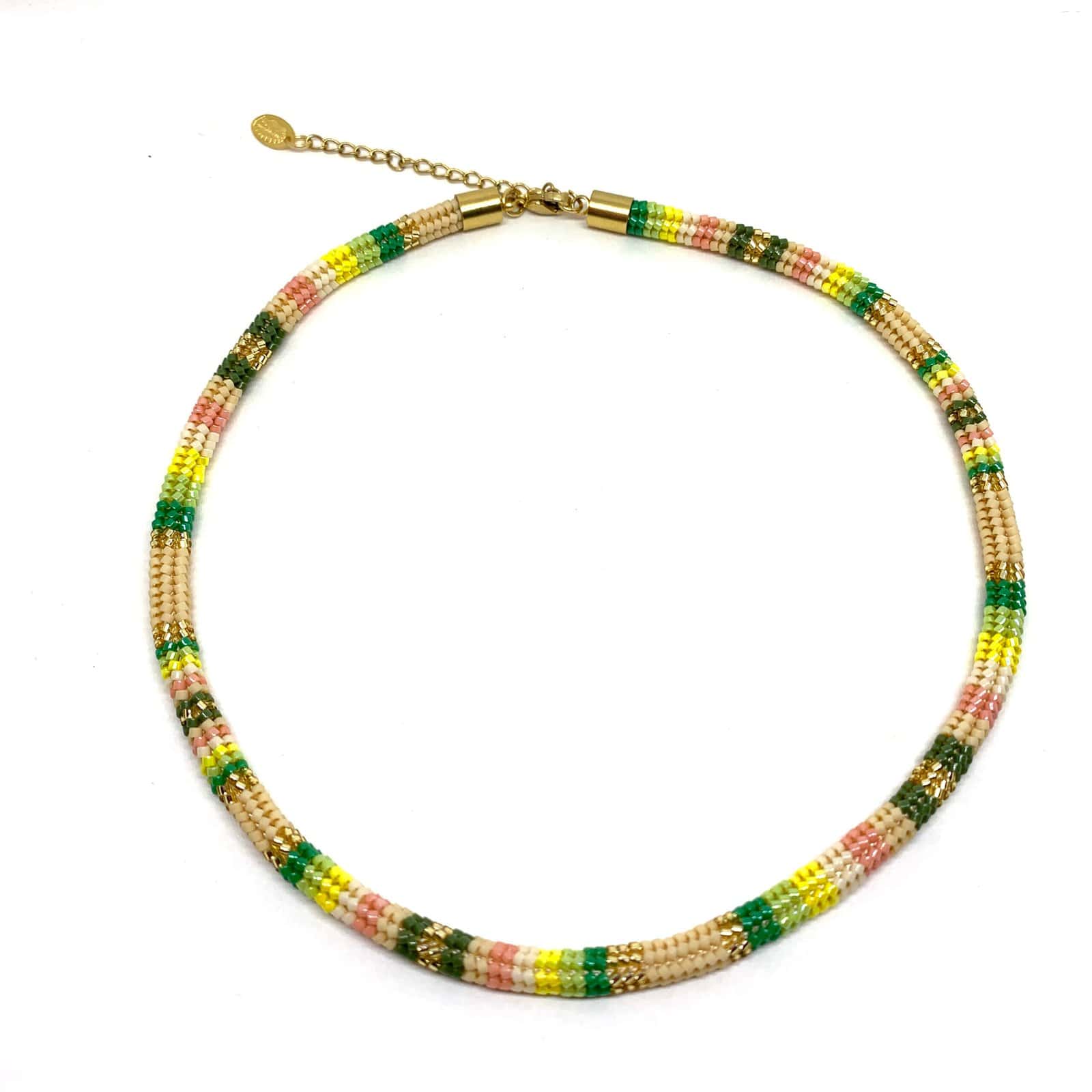 HYPNOCHIC SNAKE LARGE collier fantaisie perles Miyuki multicolore 44 cm