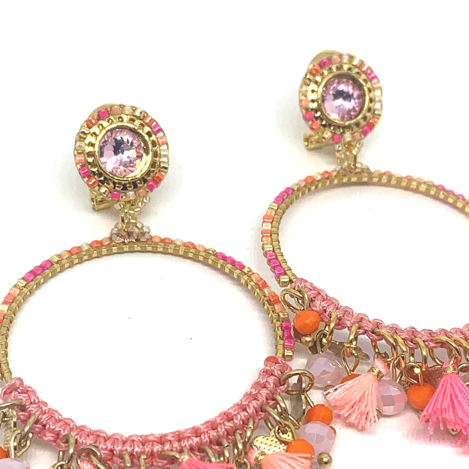 Hypnochic Zaia boucles d'oreilles pampilles doré 7 cm