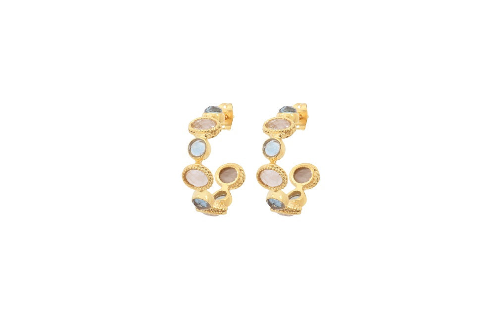Leticia Ponti Charlotte créoles apatite quartz rose 22 mm