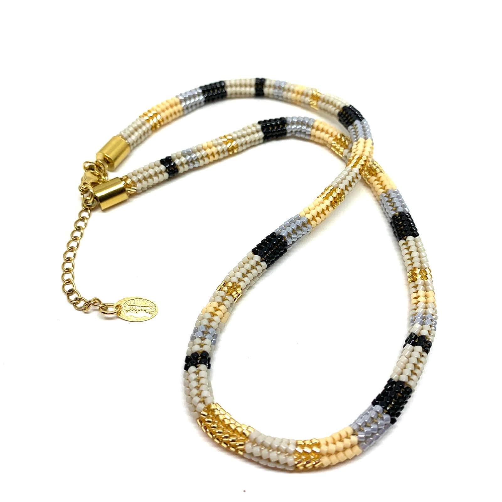 HYPNOCHIC SNAKE LARGE collier fantaisie perles Miyuki multicolore 44 cm