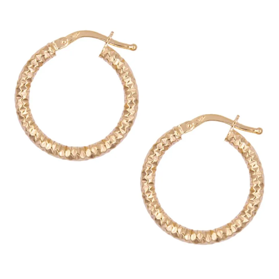 L'Atelier d'Azur Créoles Diamantées boucles d'oreilles or jaune 2cm
