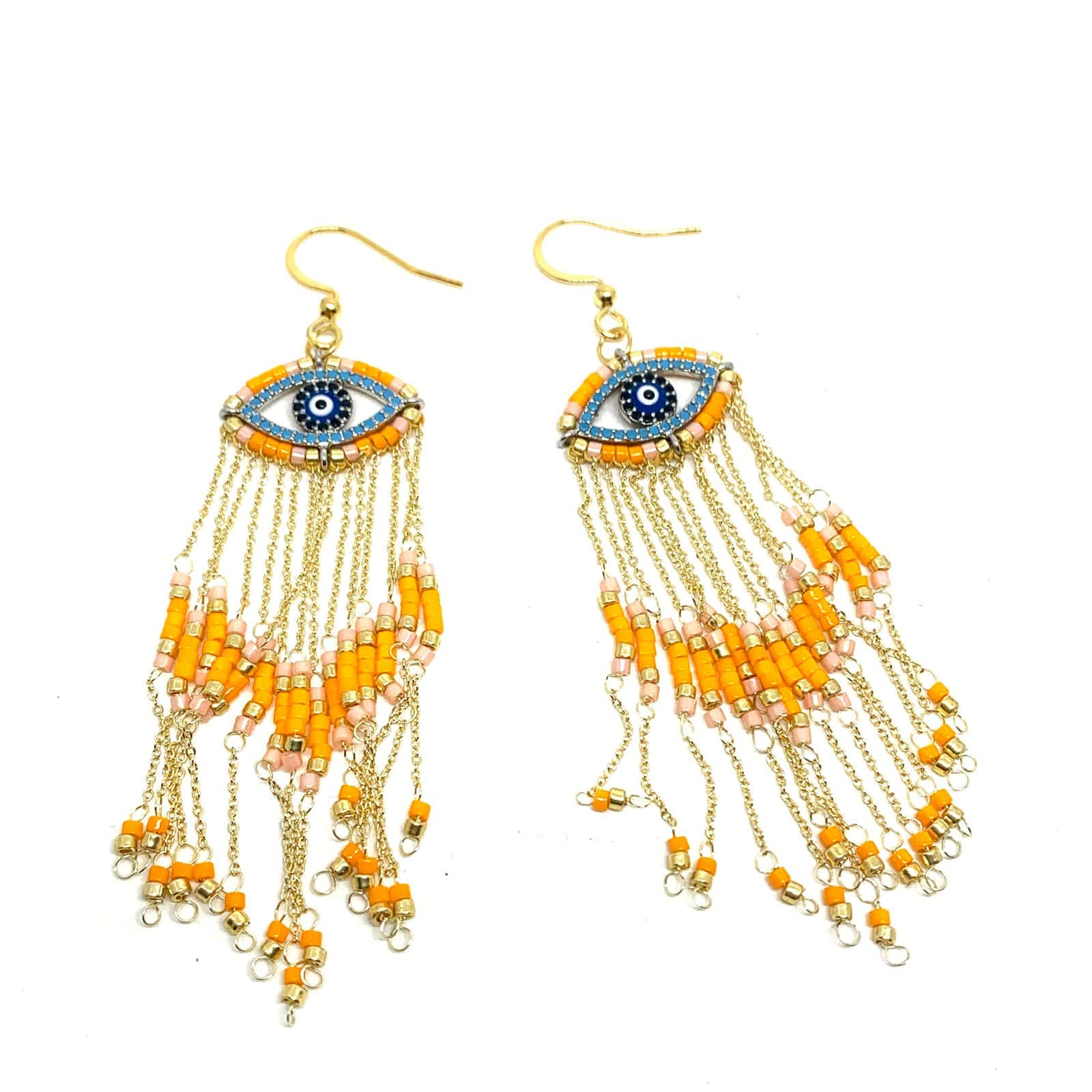 Hypnochic Satis Boucles d'Oreilles Dorées Œil Nacre