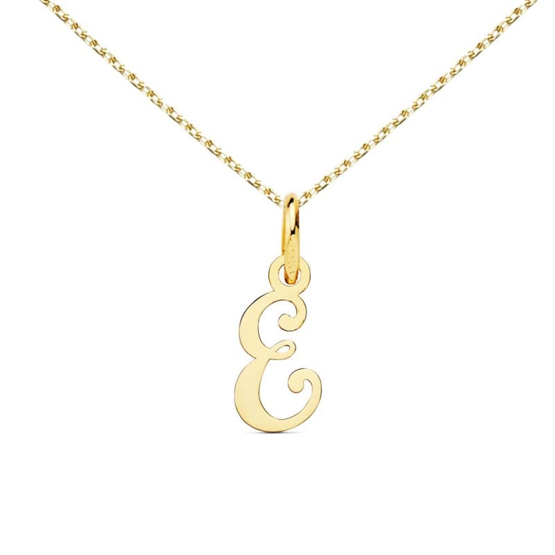 L'Atelier d'Azur Collier Lettre E Or Jaune 18 Carats 45cm