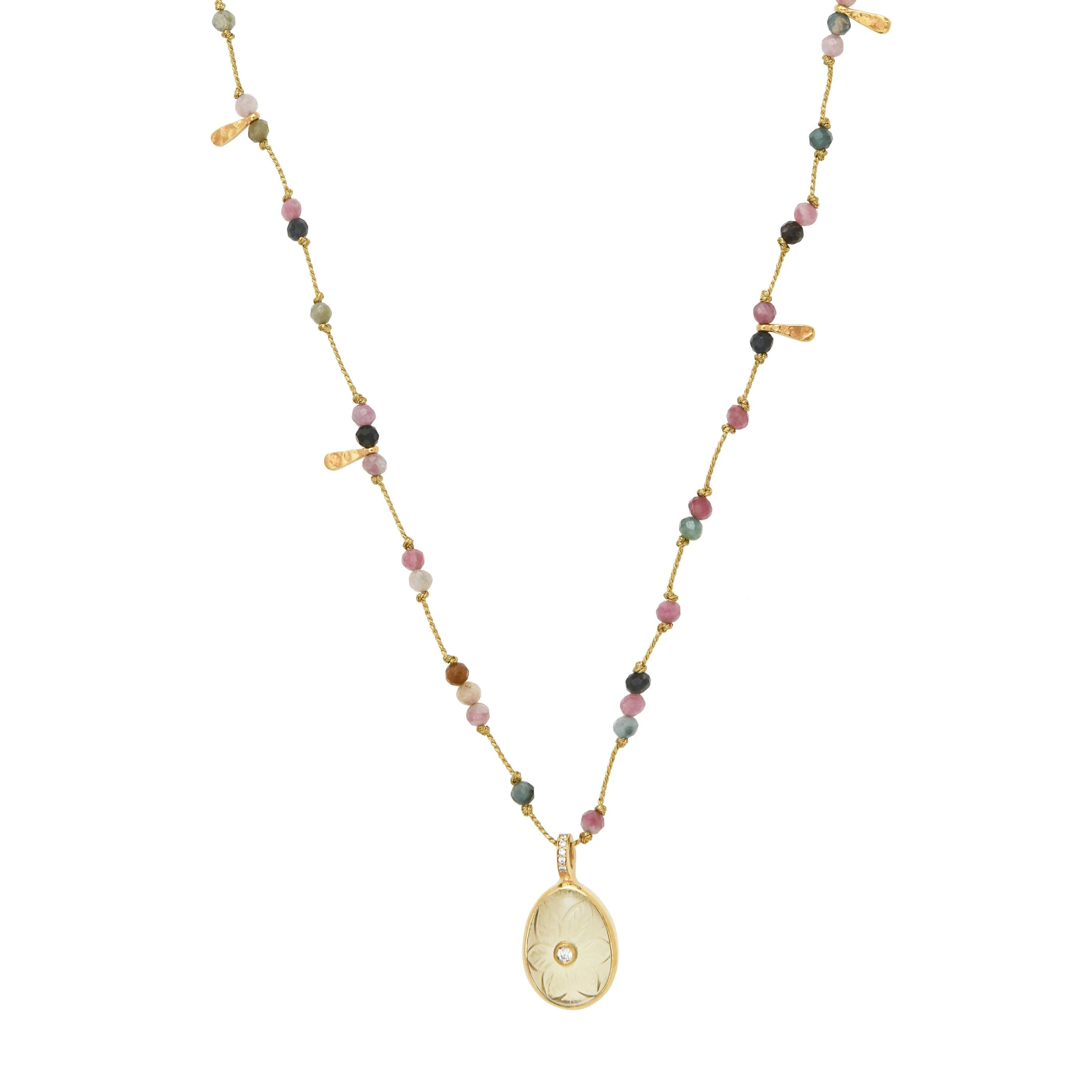 Leticia Ponti Florencia collier fil doré quartz lemon