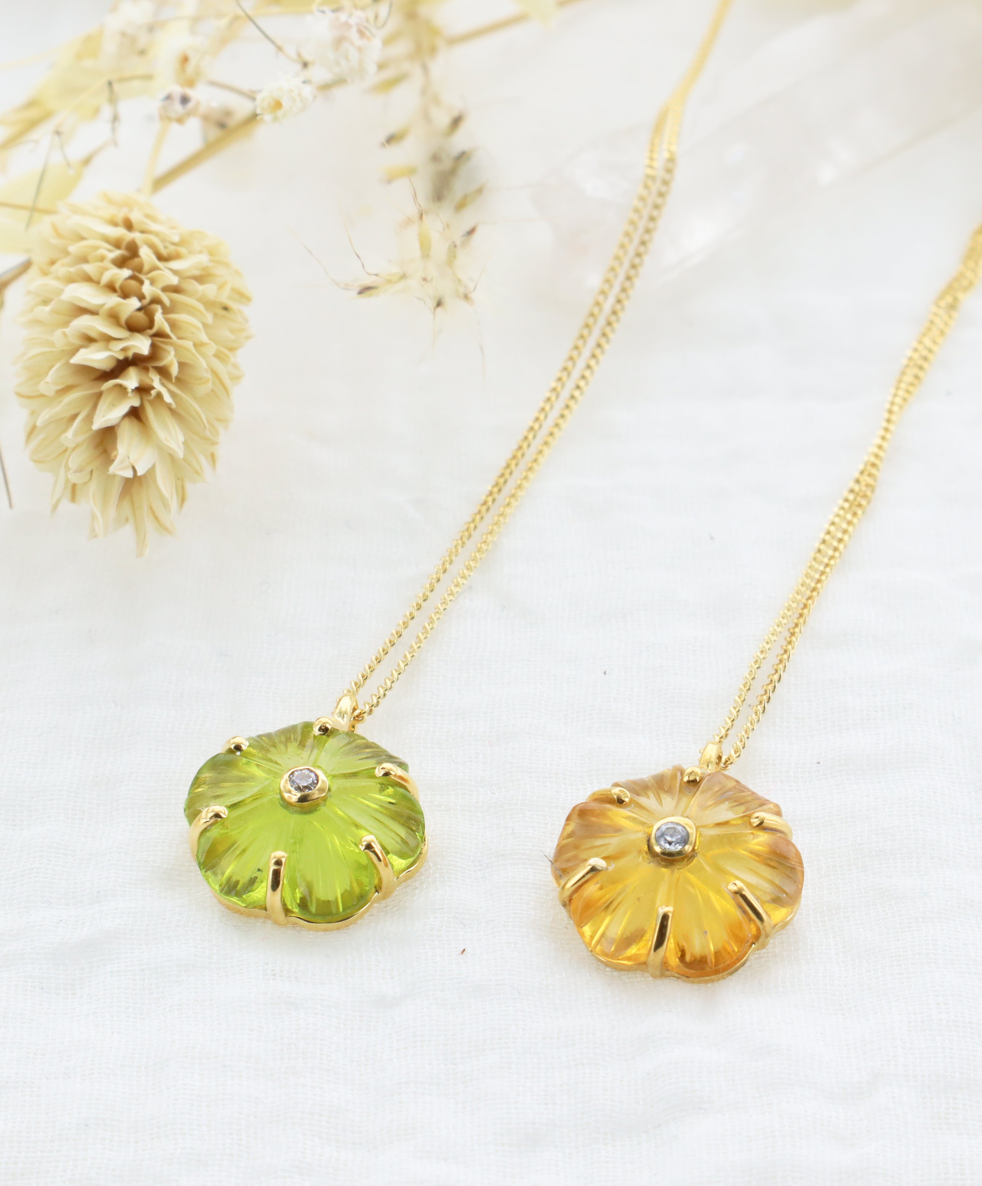 Leticia Ponti Iris Tiny collier citrine plaqué or