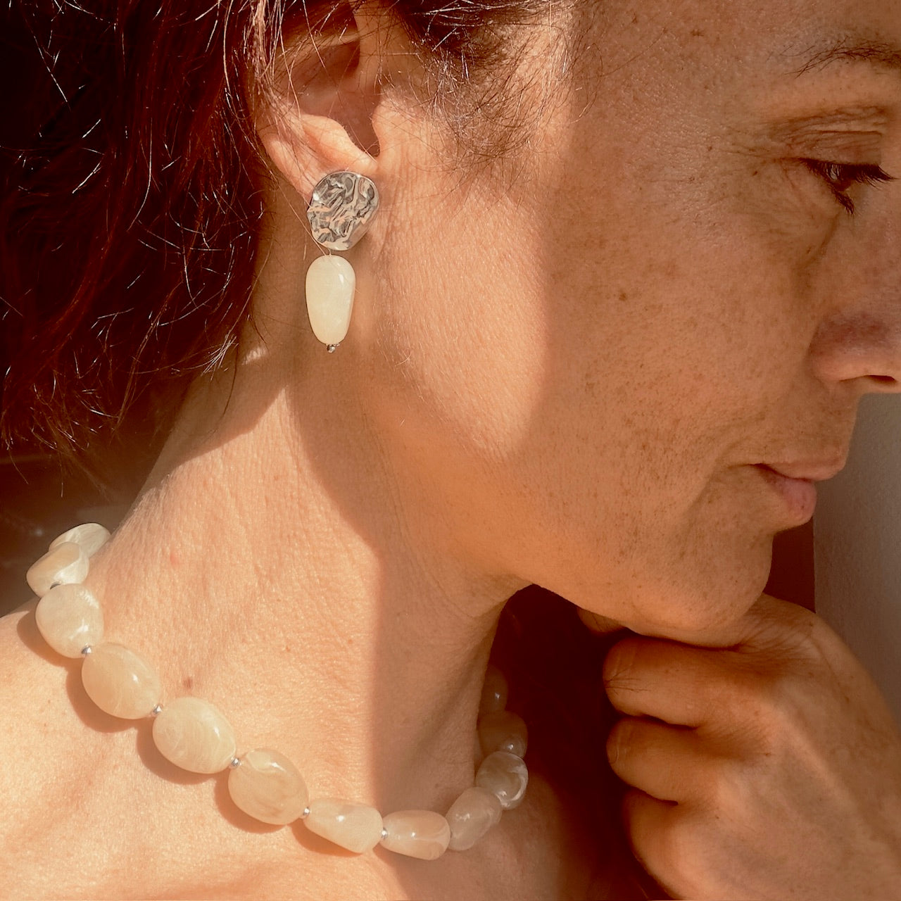 MAD SO CREATION Marbella boucles d'oreilles perle bordeaux