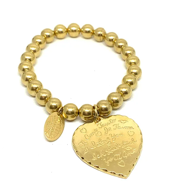 Hypnochic Ti Amo bracelet maillon doré coeur gravé