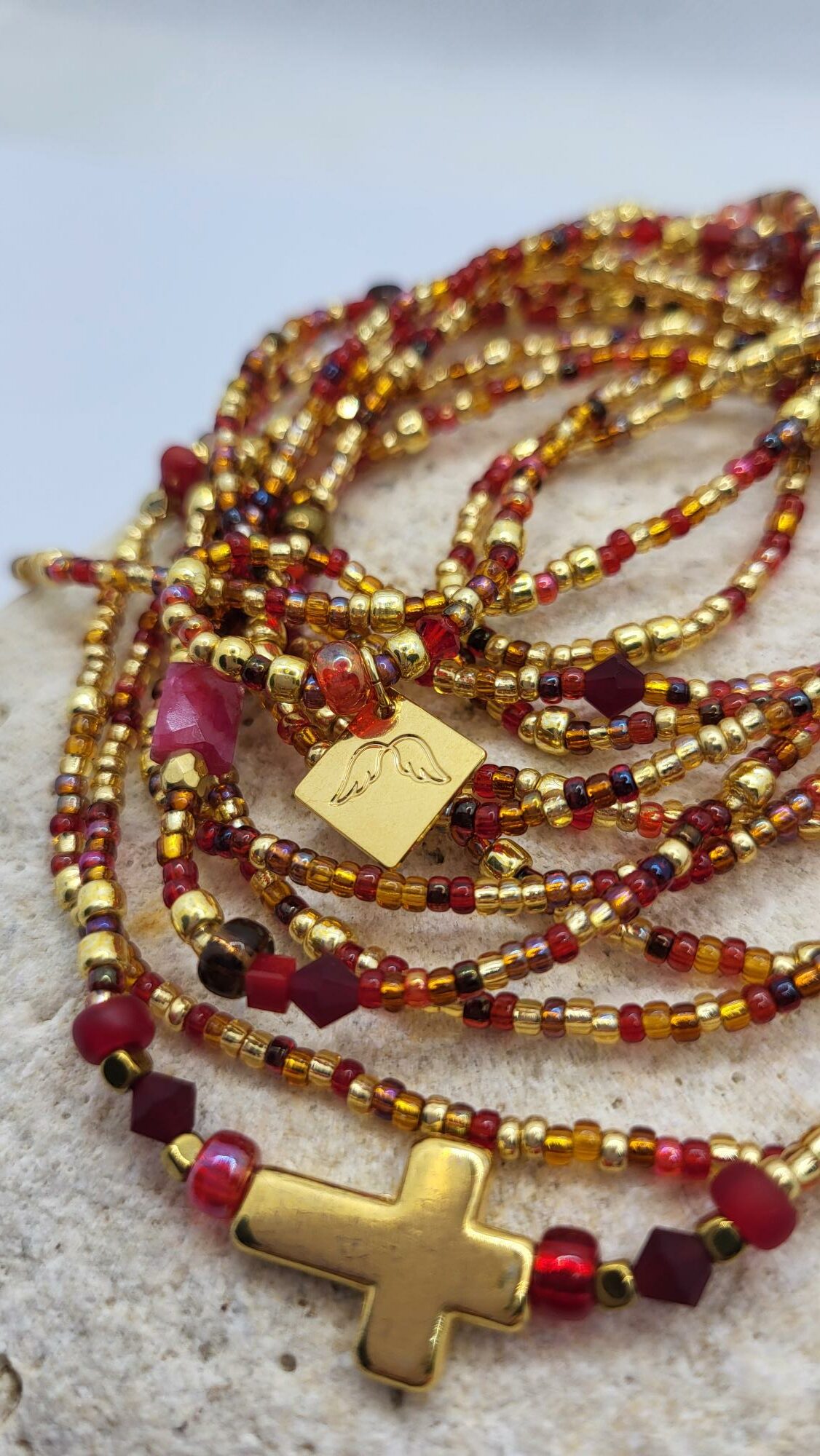 Les Ailes de Gloria Cardinal bracelet multirangs femme